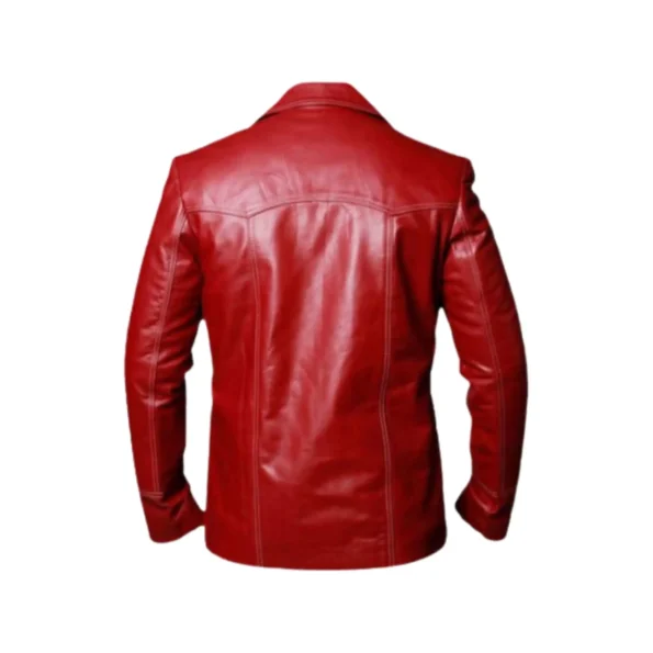 Fight Club Tyler Durden Red Leather Jacket